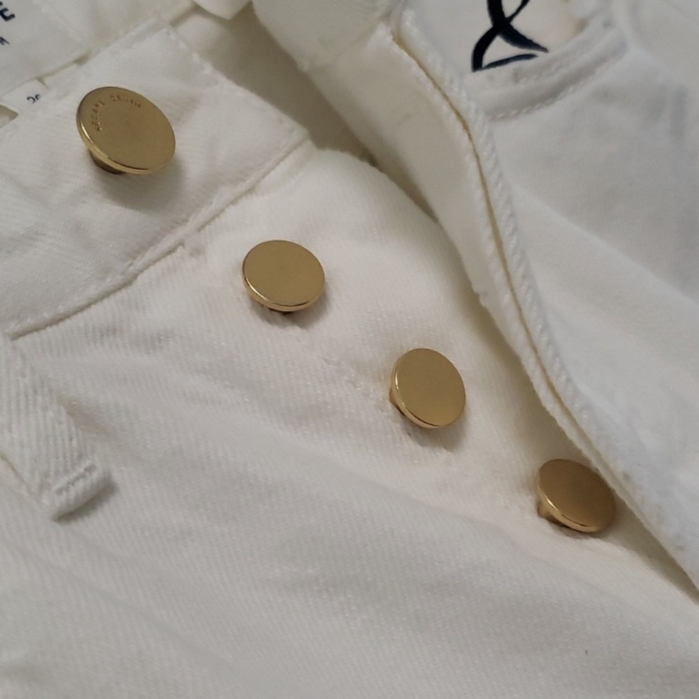 Sezane 1967 ecru denim high rise straight leg pants - Picture 6 of 16